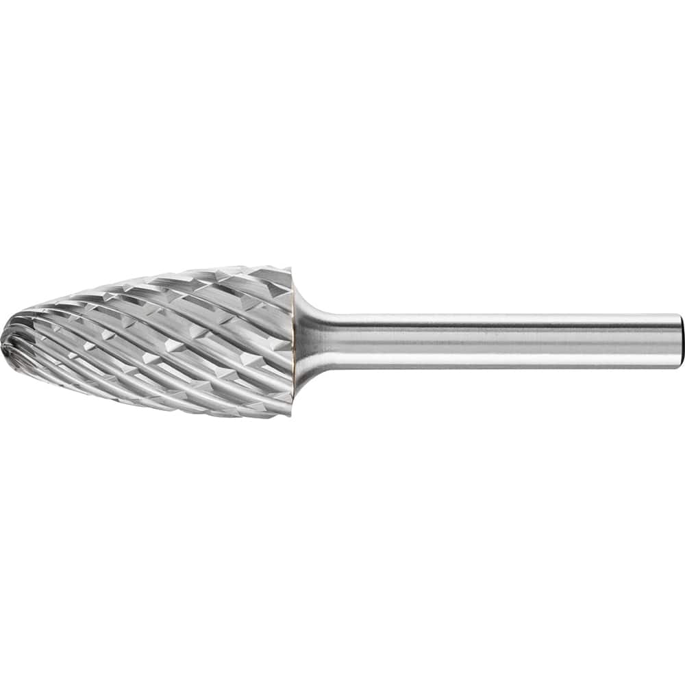 PFERD - SF-6, 5/8" Cut Diam, 1/4" Shank Diam, Carbide End Cut Tree with Radius End Burr - Exact Tool & Supply