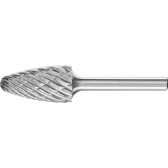 PFERD - SF-6, 5/8" Cut Diam, 1/4" Shank Diam, Carbide End Cut Tree with Radius End Burr - Exact Tool & Supply