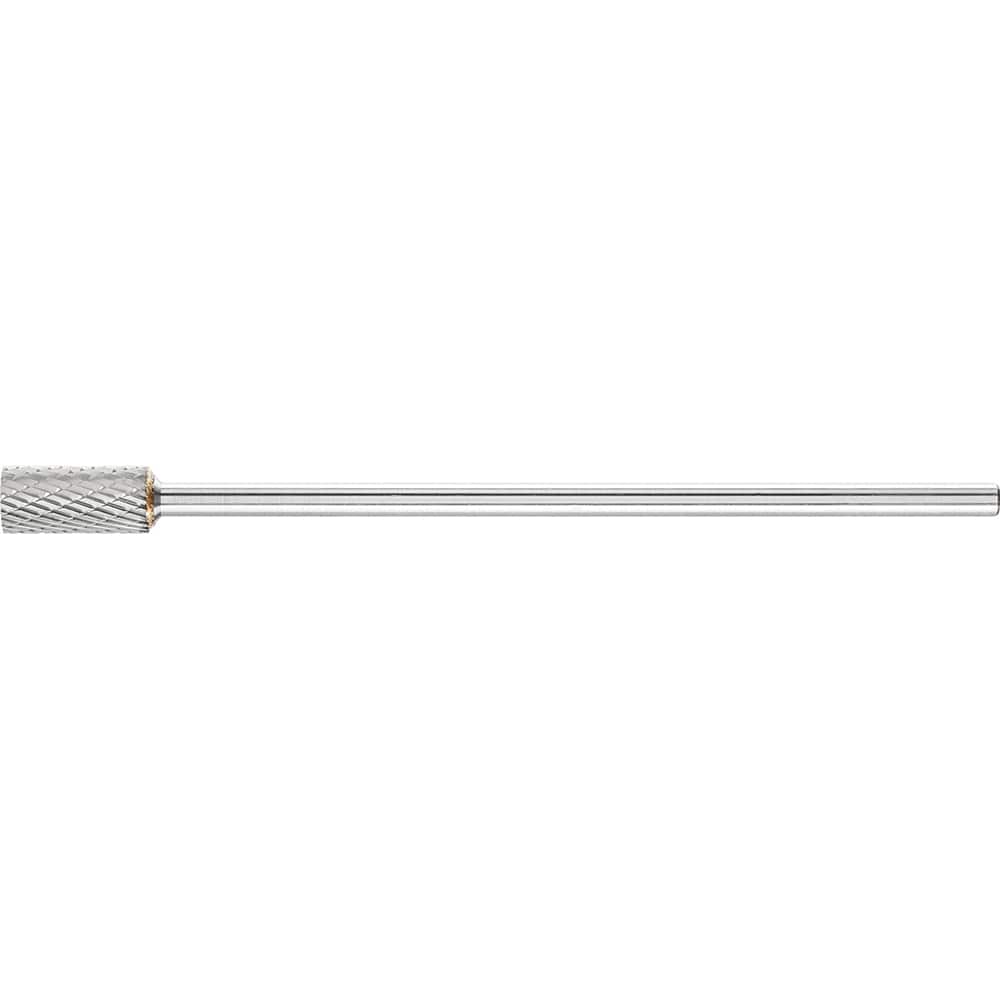 PFERD - SA-5 L6, 1/2" Cut Diam, 1/4" Shank Diam, Carbide No End Cut Diamond Pattern Cylinder Burr - Exact Tool & Supply