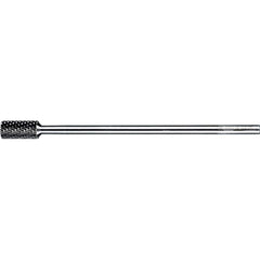 PFERD - SB-5L6, 1/2" Cut Diam, 1/4" Shank Diam, Carbide Double Cut Cylinder with End Cut Burr - Exact Tool & Supply