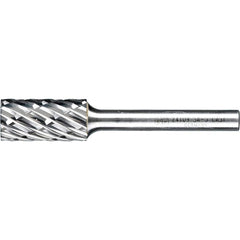 PFERD - SA-5, 1/2" Cut Diam, 1/4" Shank Diam, Carbide No End Cut Diamond Pattern Cylinder Burr - Exact Tool & Supply