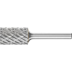 PFERD - SA-6, 5/8" Cut Diam, 1/4" Shank Diam, Carbide No End Cut Cylinder Burr - Exact Tool & Supply