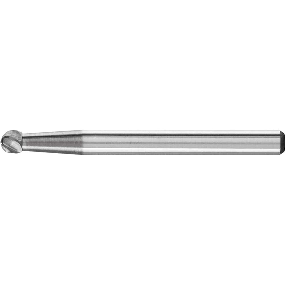 PFERD - SD-42, 1/8" Cut Diam, 1/8" Shank Diam, Carbide Aluma Cut Ball Burr - Exact Tool & Supply