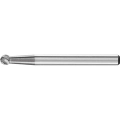 PFERD - SD-42, 1/8" Cut Diam, 1/8" Shank Diam, Carbide Aluma Cut Ball Burr - Exact Tool & Supply
