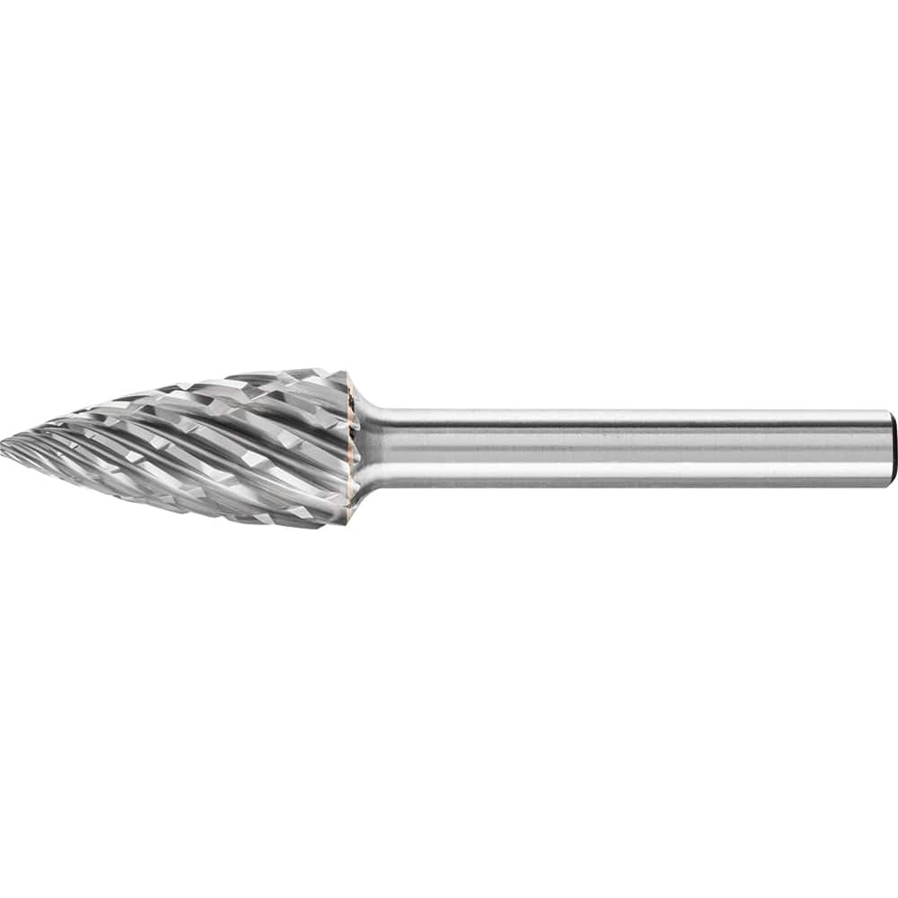PFERD - SG-5, 1/2" Cut Diam, 1/4" Shank Diam, Carbide End Cut Tree with Pointed End Burr - Exact Tool & Supply