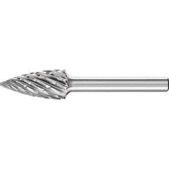 PFERD - SG-5, 1/2" Cut Diam, 1/4" Shank Diam, Carbide End Cut Tree with Pointed End Burr - Exact Tool & Supply