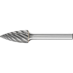 PFERD - SG-5, 1/2" Cut Diam, 1/4" Shank Diam, Carbide Inox Cut Tree with Pointed End Burr - Exact Tool & Supply