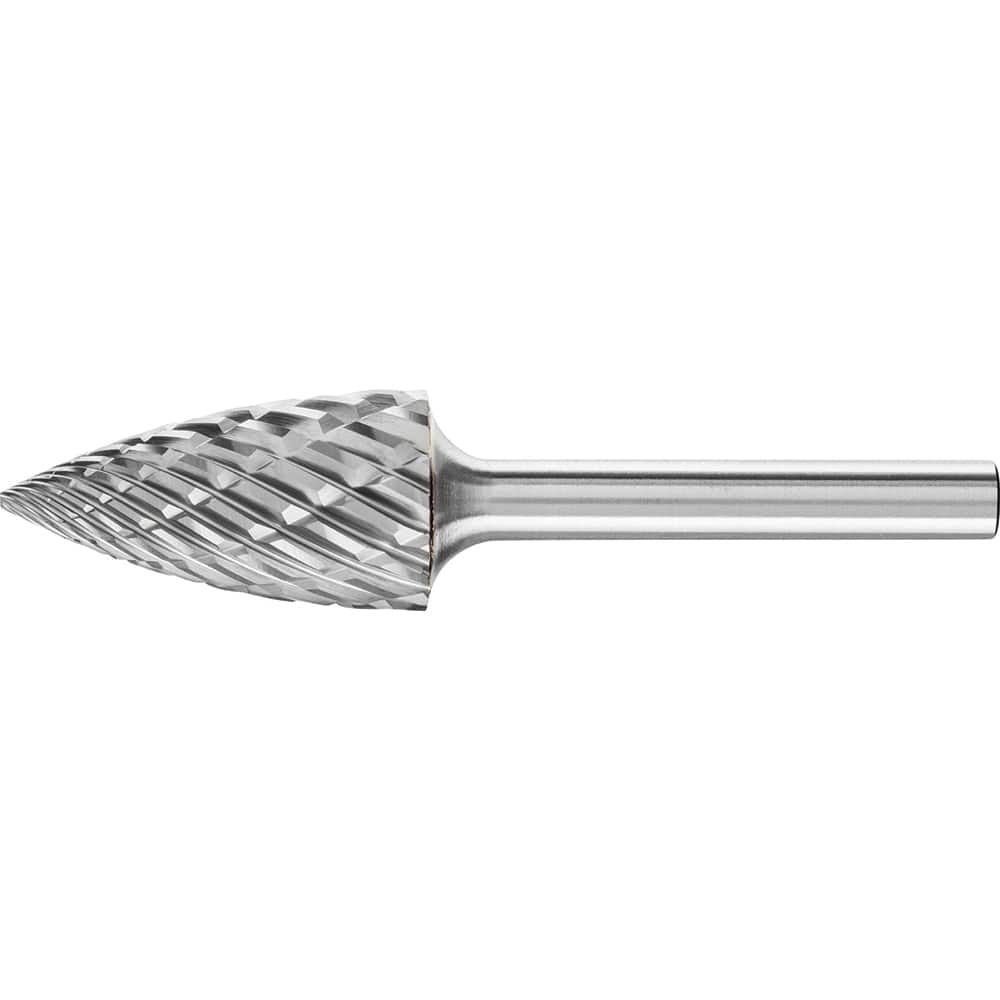 PFERD - SG-6, 5/8" Cut Diam, 1/4" Shank Diam, Carbide End Cut Tree with Pointed End Burr - Exact Tool & Supply