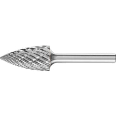 PFERD - SG-6, 5/8" Cut Diam, 1/4" Shank Diam, Carbide End Cut Tree with Pointed End Burr - Exact Tool & Supply