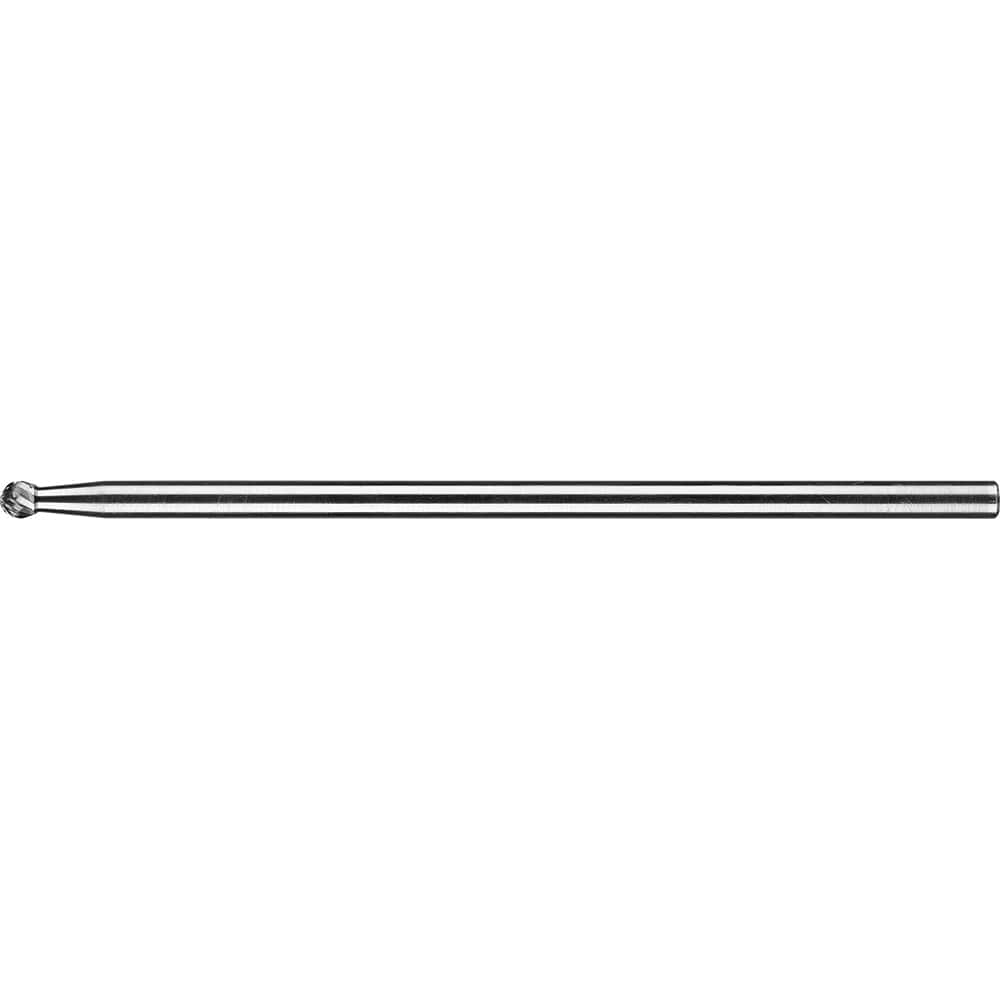 PFERD - SD-1L6, 1/4" Cut Diam, 1/4" Shank Diam, Carbide Double Cut Ball Burr - Exact Tool & Supply
