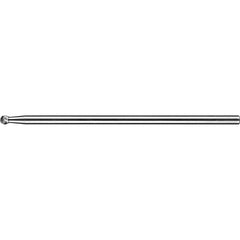 PFERD - SD-1L6, 1/4" Cut Diam, 1/4" Shank Diam, Carbide Double Cut Ball Burr - Exact Tool & Supply