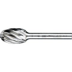 PFERD - SF-6, 5/8" Cut Diam, 1/4" Shank Diam, Carbide Aluma Cut Oval Burr - Exact Tool & Supply