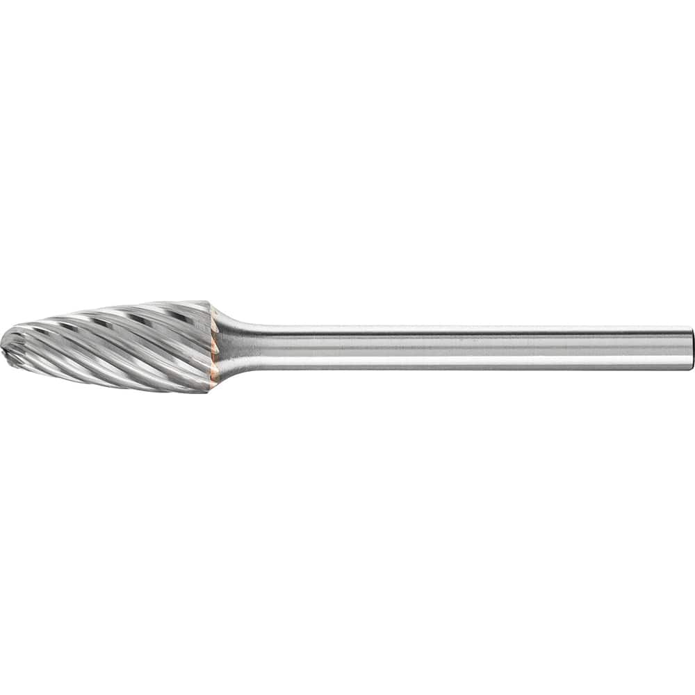 PFERD - SF-51, 1/4" Cut Diam, 1/8" Shank Diam, Carbide Inox Cut Tree with Radius End Burr - Exact Tool & Supply