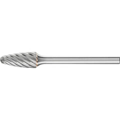 PFERD - SF-51, 1/4" Cut Diam, 1/8" Shank Diam, Carbide Inox Cut Tree with Radius End Burr - Exact Tool & Supply