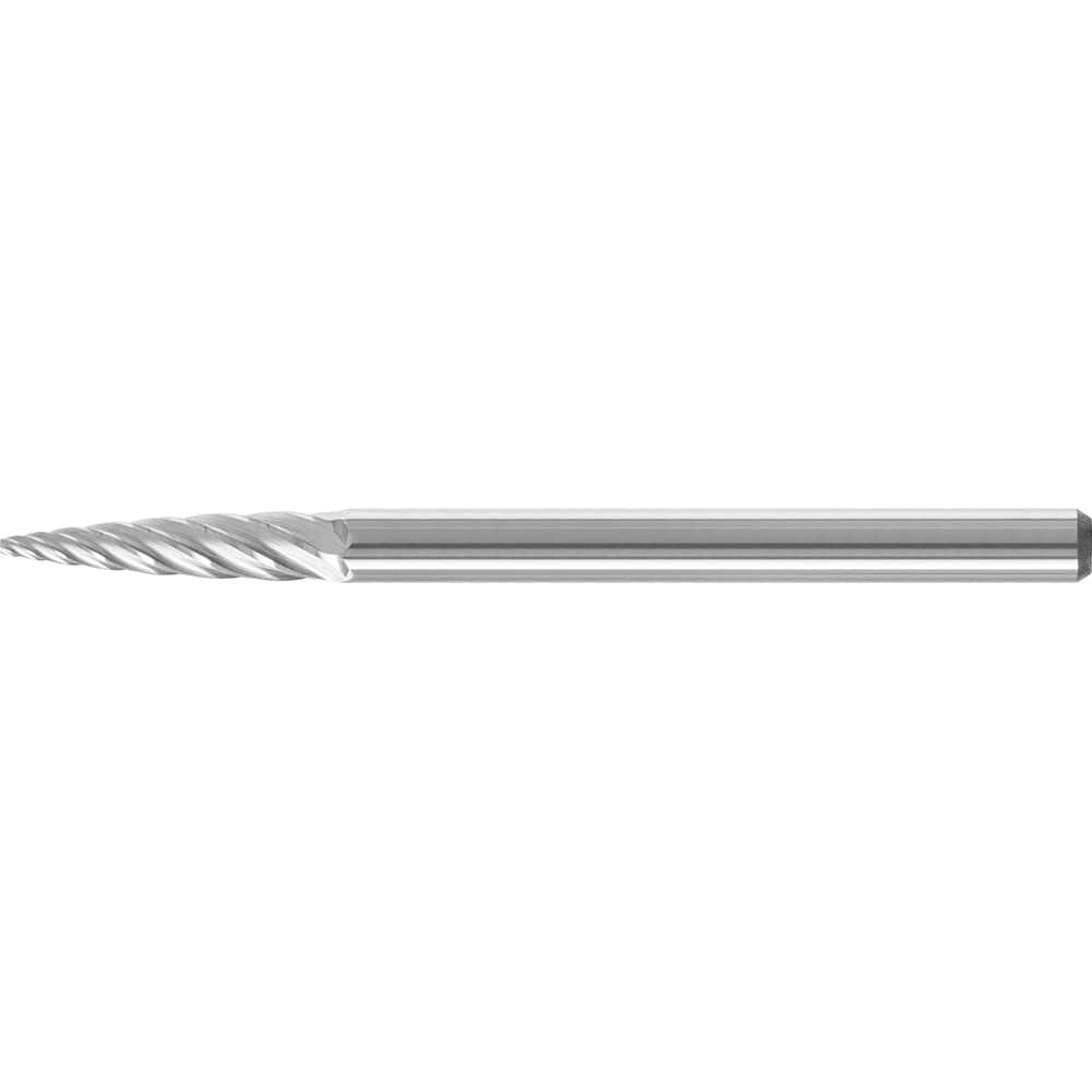 PFERD - SG-41, 1/8" Cut Diam, 1/8" Shank Diam, Carbide Inox Cut Tree with Pointed End Burr - Exact Tool & Supply