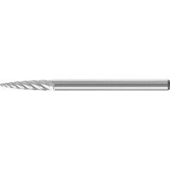 PFERD - SG-41, 1/8" Cut Diam, 1/8" Shank Diam, Carbide Inox Cut Tree with Pointed End Burr - Exact Tool & Supply
