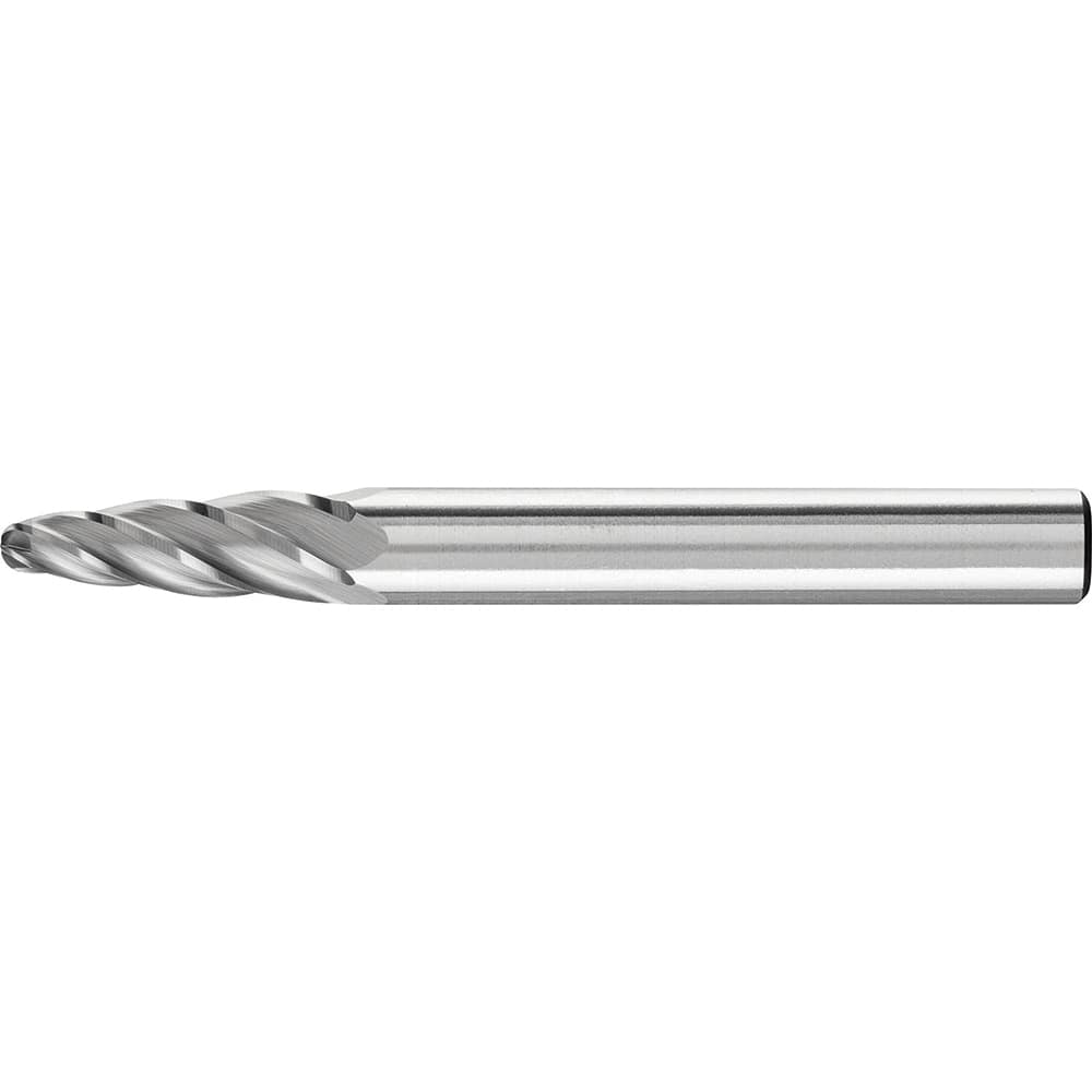 PFERD - SF-1, 1/4" Cut Diam, 1/4" Shank Diam, Carbide Aluma Cut End Cut Tree with Radius End Burr - Exact Tool & Supply