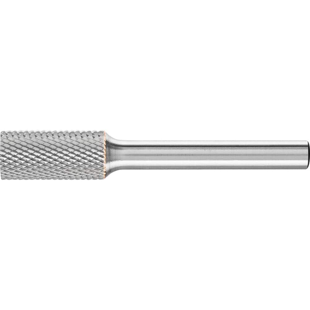 PFERD - SA-1, 3/8" Cut Diam, 1/4" Shank Diam, Carbide Diamond Pattern Cylinder Burr - Exact Tool & Supply