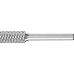 PFERD - SA-1, 3/8" Cut Diam, 1/4" Shank Diam, Carbide Diamond Pattern Cylinder Burr - Exact Tool & Supply