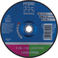 PFERD - Depressed-Center Wheels; Hole Size (Inch): 7/8 ; Connector Type: Arbor ; Wheel Type Number: Type 27 ; Abrasive Material: Aluminum Oxide/Silicon Carbide ; Maximum RPM: 6600.000 ; Bond Type: Resinoid - Exact Tool & Supply