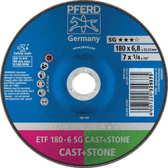 PFERD - Depressed-Center Wheels; Hole Size (Inch): 7/8 ; Connector Type: Arbor ; Wheel Type Number: Type 28 ; Abrasive Material: Aluminum Oxide/Silicon Carbide ; Maximum RPM: 8500.000 ; Bond Type: Resinoid - Exact Tool & Supply