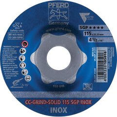 PFERD - Depressed-Center Wheels; Hole Size (Inch): 7/8 ; Connector Type: Arbor ; Wheel Type Number: Type 1 ; Abrasive Material: Steel ; Maximum RPM: 13300.000 ; Tool Compatibility: Angle Grinders - Exact Tool & Supply