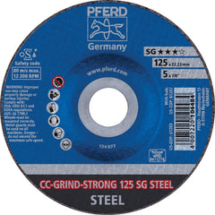 PFERD - Depressed-Center Wheels; Hole Size (Inch): 7/8 ; Connector Type: Arbor ; Wheel Type Number: Type 1 ; Abrasive Material: Steel ; Maximum RPM: 12200.000 ; Bond Type: Resinoid - Exact Tool & Supply