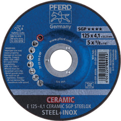 PFERD - Depressed-Center Wheels; Hole Size (Inch): 7/8 ; Connector Type: Arbor ; Wheel Type Number: Type 27 ; Abrasive Material: Ceramic Oxide ; Maximum RPM: 12200.000 ; Grit: 24 - Exact Tool & Supply