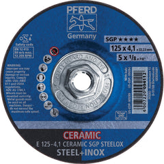 PFERD - Depressed-Center Wheels; Hole Thread Size: 5/8-11 ; Connector Type: Arbor ; Wheel Type Number: Type 27 ; Abrasive Material: Ceramic Oxide ; Maximum RPM: 12200.000 ; Grit: 24 - Exact Tool & Supply