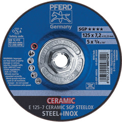 PFERD - Depressed-Center Wheels; Hole Thread Size: 5/8-11 ; Connector Type: Arbor ; Wheel Type Number: Type 27 ; Abrasive Material: Ceramic Oxide ; Maximum RPM: 12200.000 ; Grit: 24 - Exact Tool & Supply