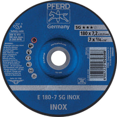 PFERD - Depressed-Center Wheels; Hole Size (Inch): 7/8 ; Connector Type: Arbor ; Wheel Type Number: Type 27 ; Abrasive Material: Aluminum Oxide ; Maximum RPM: 8500.000 ; Bond Type: Resinoid - Exact Tool & Supply