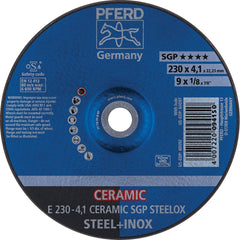PFERD - Depressed-Center Wheels; Hole Size (Inch): 7/8 ; Connector Type: Arbor ; Wheel Type Number: Type 27 ; Abrasive Material: Ceramic Oxide ; Maximum RPM: 6600.000 ; Grit: 24 - Exact Tool & Supply