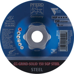 PFERD - Depressed-Center Wheels; Hole Size (Inch): 7/8 ; Connector Type: Arbor ; Wheel Type Number: Type 1 ; Abrasive Material: Steel ; Maximum RPM: 10200.000 ; Tool Compatibility: Angle Grinders - Exact Tool & Supply