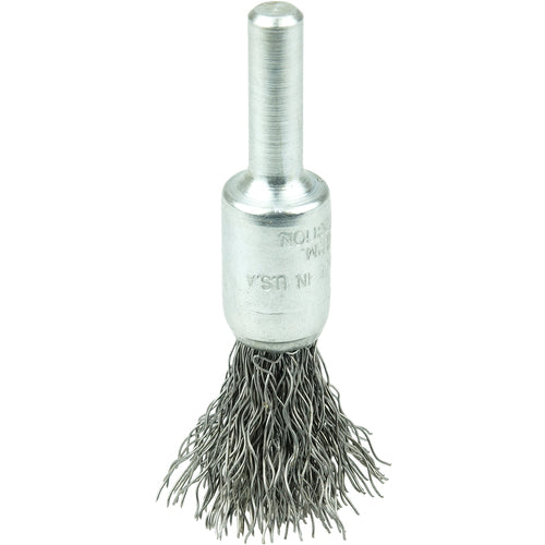 3/8″ Steel Fill Crimped Wire End Brush, .0118″ Steel Fill - Exact Tool & Supply