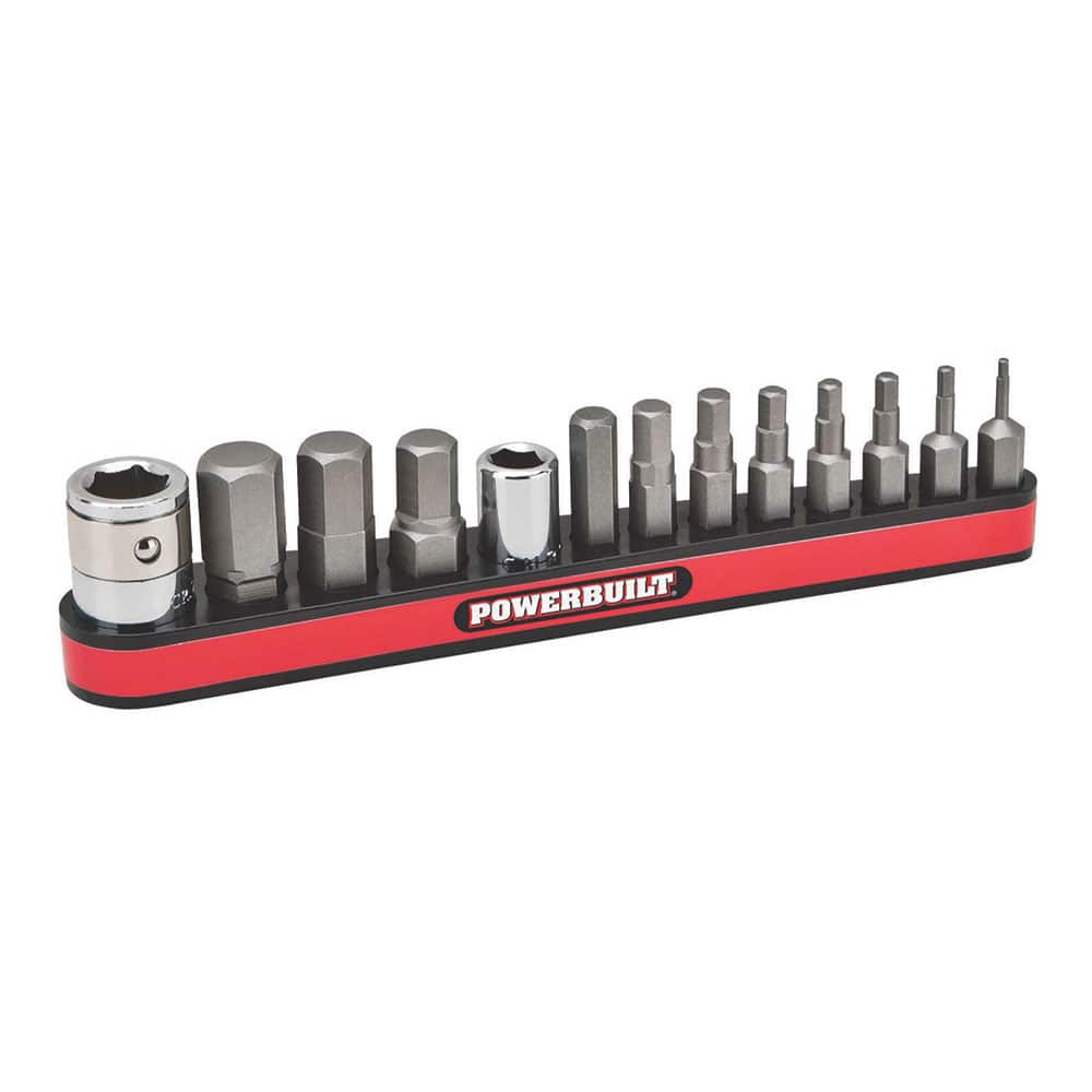 Powerbuilt - Hex & Torx Bit Socket Sets; Type: Socket Set ; Drive Size: 1/4, 3/8 ; Measurement Type: Metric ; Additional Information: 1.5, 2, 2.5, 3, 4, 5, 5.5, 6, 7, 8 And 10mm Chromoly Hex Bits, 1/4" Drive And 3/8" Drive Hex Bit Adapters, Magnetic Stor - Exact Tool & Supply
