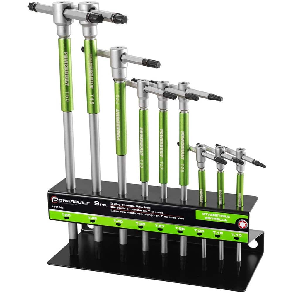 Powerbuilt - Hex Key Sets; Tool Type: Hex Key ; Handle Type: T-Handle ; Measurement Type: Torx ; Torx Size Range: T10 - Exact Tool & Supply