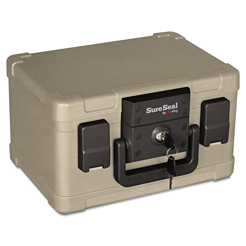 FireKing - Safes; Type: Personal Safe ; Internal Width (Inch): 9-39/64 ; Internal Height (Inch): 4-1/2 ; Internal Depth (Inch): 6 ; External Width (Inch): 12-13/64 ; External Height (Inch): 7-19/64 - Exact Tool & Supply