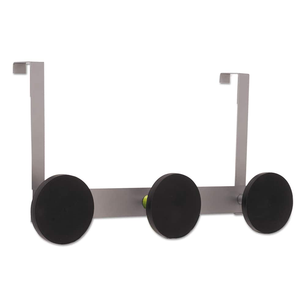 Alba - Coat Racks, Hooks & Shelving; Type: Coat Hook ; Number of Hooks: 3 ; Color: Black; Silver Gray ; Length (Inch): 17-1/8 ; Height (Inch): 13 ; Depth (Inch): 1-37/64 - Exact Tool & Supply