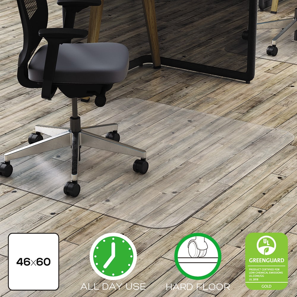 Deflect-o - Chair Mats; Style: Straight Edge ; Shape: Rectangular ; Width (Inch): 46 ; Length (Inch): 60 ; Lip Cutout Size: No Lip (Inch) - Exact Tool & Supply