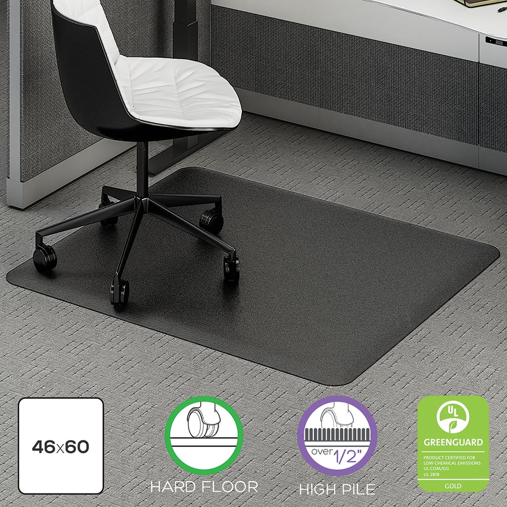 Deflect-o - Chair Mats; Style: Beveled Edge ; Shape: Rectangular ; Width (Inch): 60 ; Length (Inch): 46 ; Lip Cutout Size: No Lip (Inch) - Exact Tool & Supply