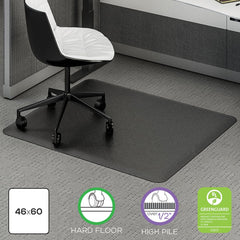 Deflect-o - Chair Mats; Style: Beveled Edge ; Shape: Rectangular ; Width (Inch): 60 ; Length (Inch): 46 ; Lip Cutout Size: No Lip (Inch) - Exact Tool & Supply