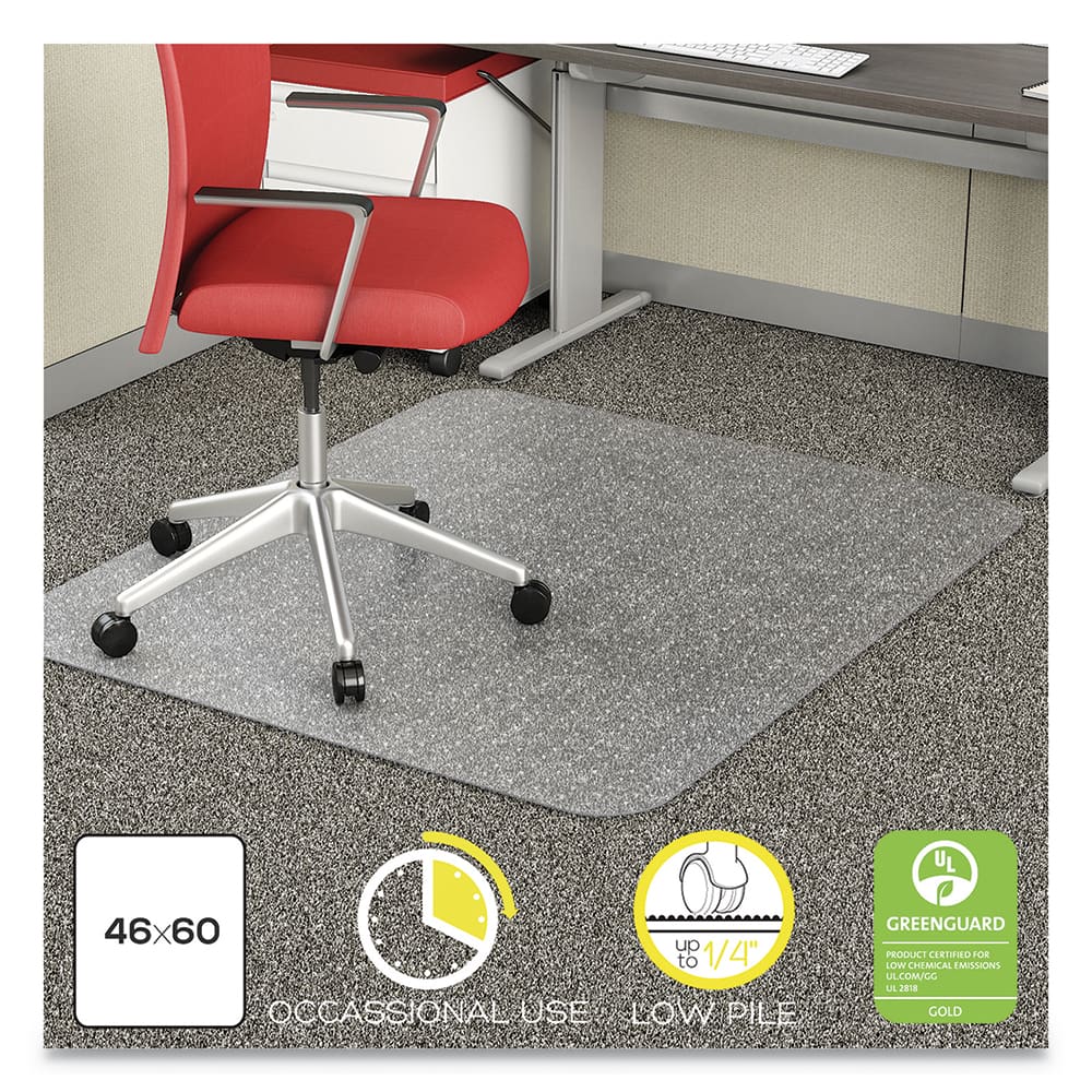 Deflect-o - Chair Mats; Style: Straight Edge ; Shape: Rectangular ; Width (Inch): 46 ; Length (Inch): 60 ; Lip Cutout Size: No Lip (Inch) - Exact Tool & Supply