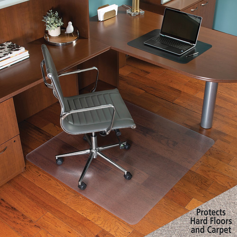 ES Robbins - Chair Mats; Style: Straight Edge ; Shape: Rectangular ; Width (Inch): 46 ; Length (Inch): 48 ; Lip Cutout Size: No Lip (Inch) - Exact Tool & Supply