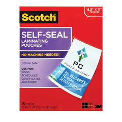 3M - Plastic Pouches; Height (Inch): 11-1/2 ; Width (Inch): 9 ; Type: Laminating Pouch ; Number of Pieces: 200.000 - Exact Tool & Supply