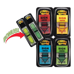 3M - Self-Stick Page Flags; Style: Arrow Flag ; Color: Multi-Color ; Size: 1 x 1.7 - Exact Tool & Supply