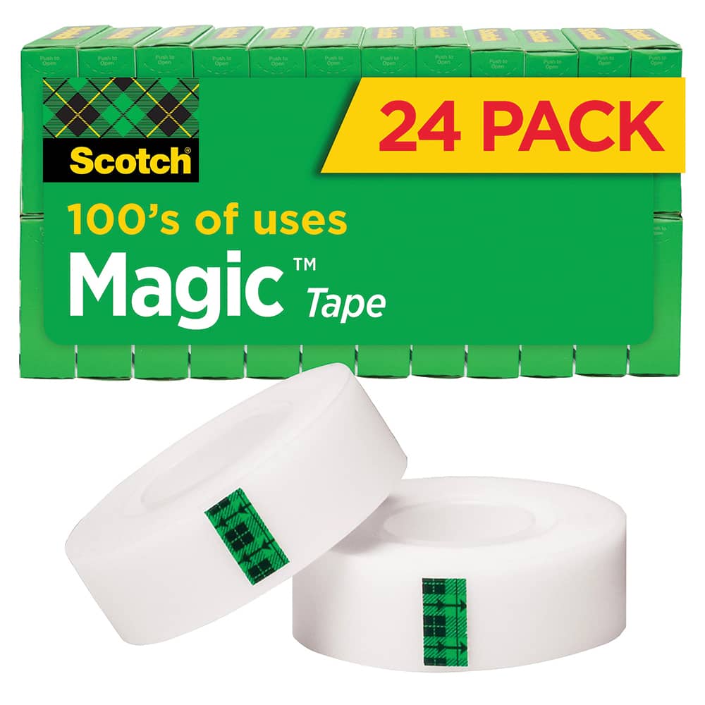 3M - Packing Tape; Tape Type: Transparent ; Color: Transparent ; Adhesive Material: Acrylic ; Width (Inch): 0.75 ; Width (mm): 19.00 ; Length: 1000" - Exact Tool & Supply