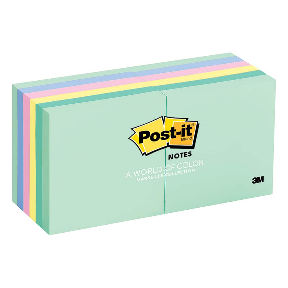 3M - Note Pads, Writing Pads & Notebooks; Writing Pads & Notebook Type: Desk Pad ; Size: 3" x 3" ; Number of Sheets: 100 ; Color: Multi-Color - Exact Tool & Supply