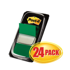 3M - Self-Stick Page Flags; Style: Flag ; Color: Green ; Size: 1 x 1.7 - Exact Tool & Supply