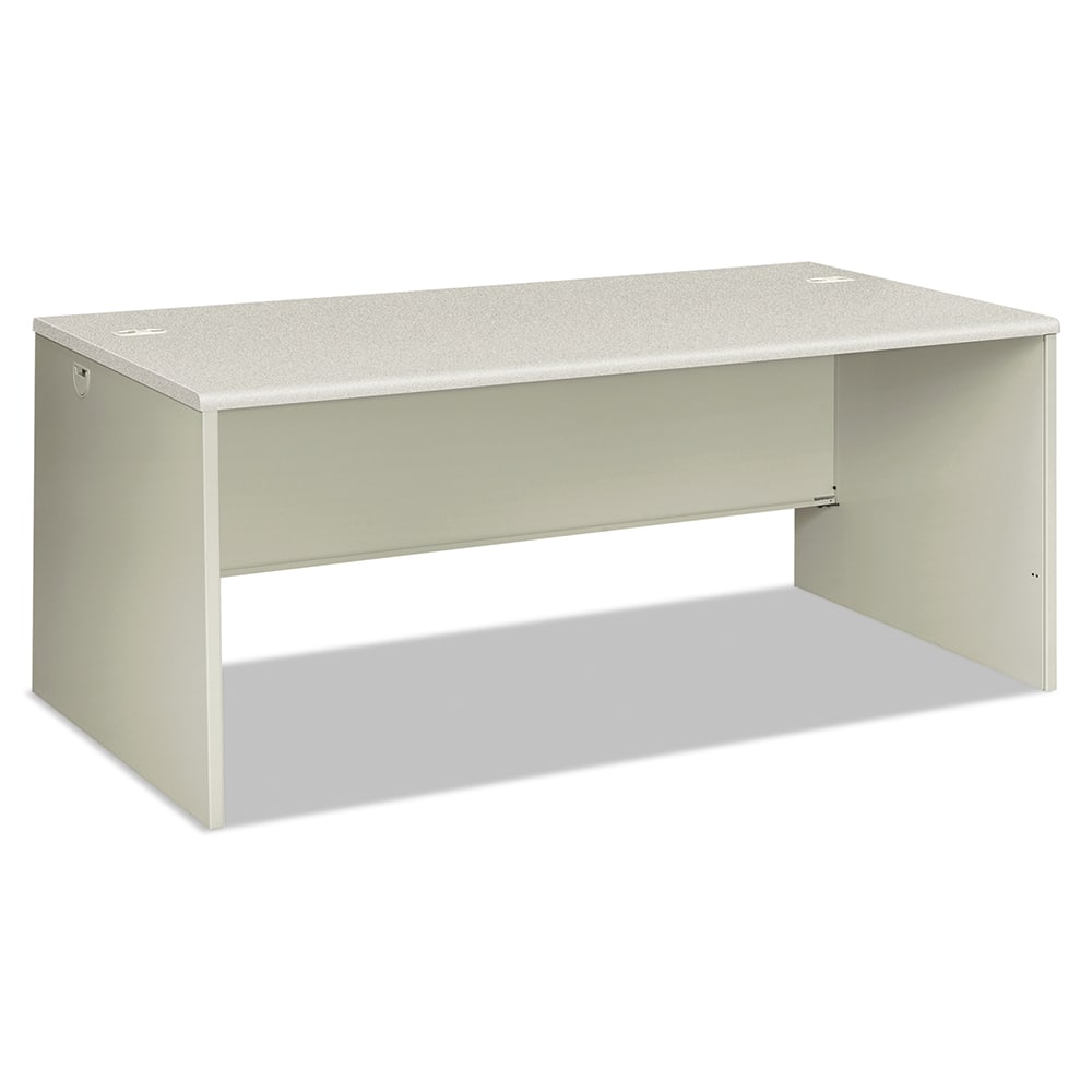 Hon - Office Desks; Type: Desk Shell ; Center Draw: No ; Color: Silver Mesh; Light Gray ; Material: Steel Base; Laminate Worksurface ; Width (Inch): 72 ; Depth (Inch): 36 - Exact Tool & Supply