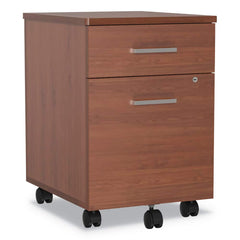 Linea Italia - 2 Drawer Cherry Laminate Mobile Pedestal File Cabinet - Exact Tool & Supply